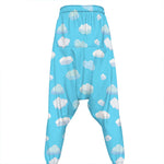 Pixel Cloud Pattern Print Hammer Pants