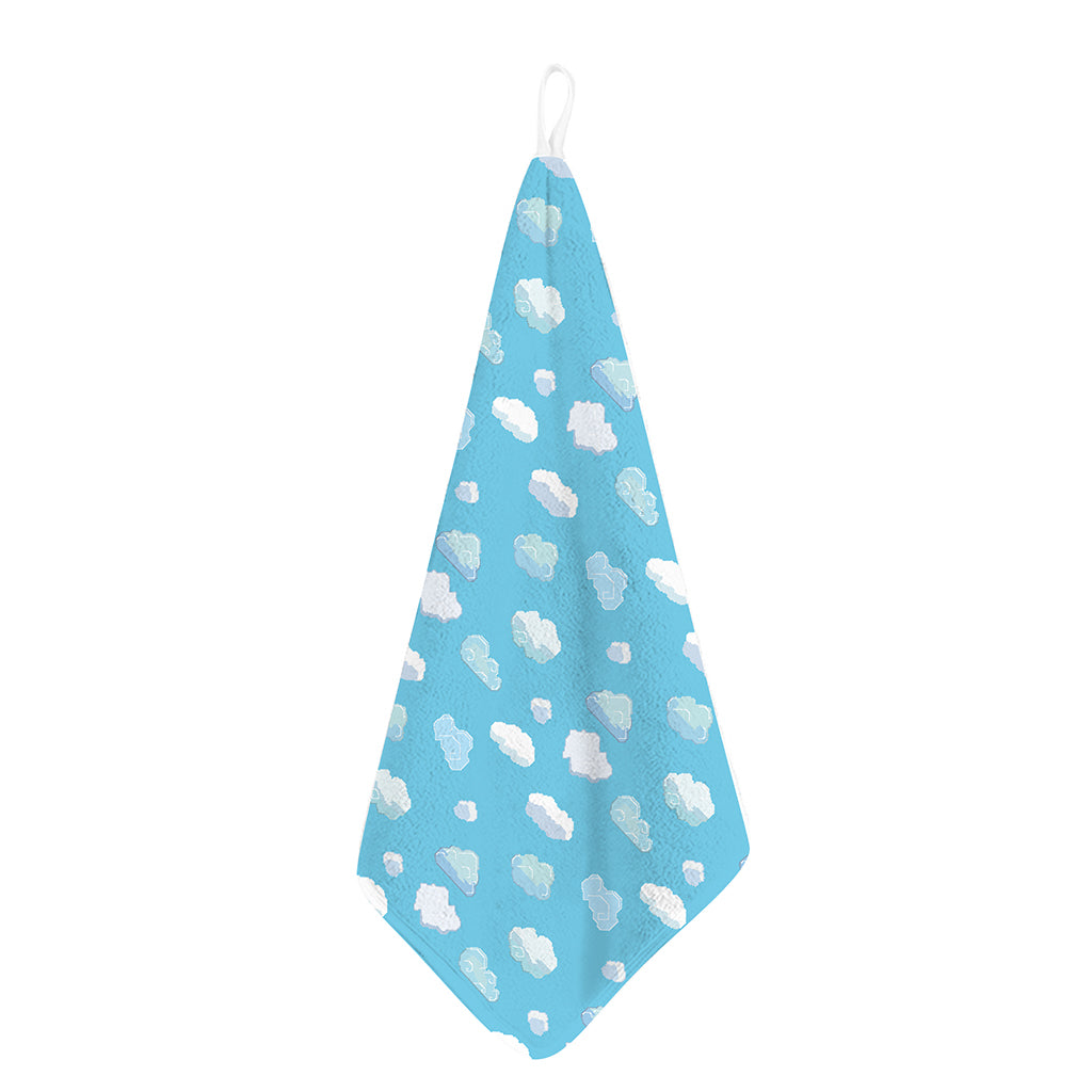 Pixel Cloud Pattern Print Hand Towel