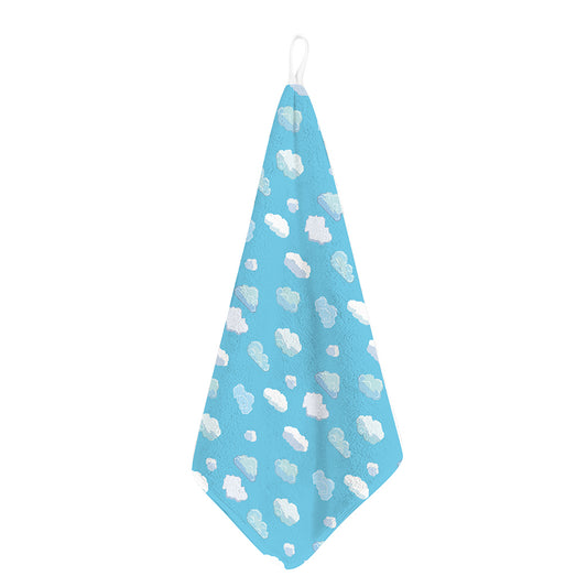 Pixel Cloud Pattern Print Hand Towel