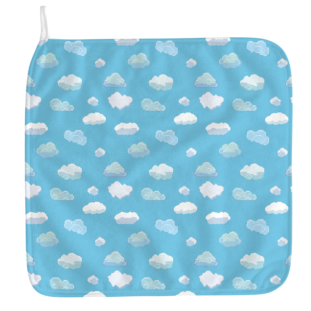 Pixel Cloud Pattern Print Hand Towel