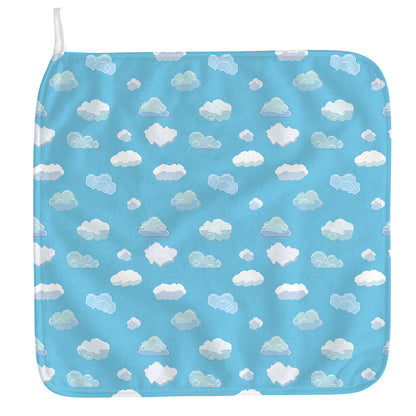 Pixel Cloud Pattern Print Hand Towel