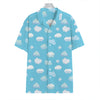 Pixel Cloud Pattern Print Hawaiian Shirt