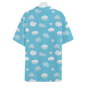 Pixel Cloud Pattern Print Hawaiian Shirt