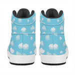 Pixel Cloud Pattern Print High Top Leather Sneakers