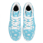 Pixel Cloud Pattern Print High Top Leather Sneakers