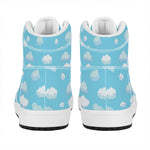 Pixel Cloud Pattern Print High Top Leather Sneakers