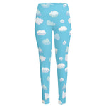 Pixel Cloud Pattern Print High-Waisted Pocket Leggings