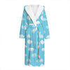 Pixel Cloud Pattern Print Hooded Bathrobe