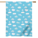 Pixel Cloud Pattern Print House Flag