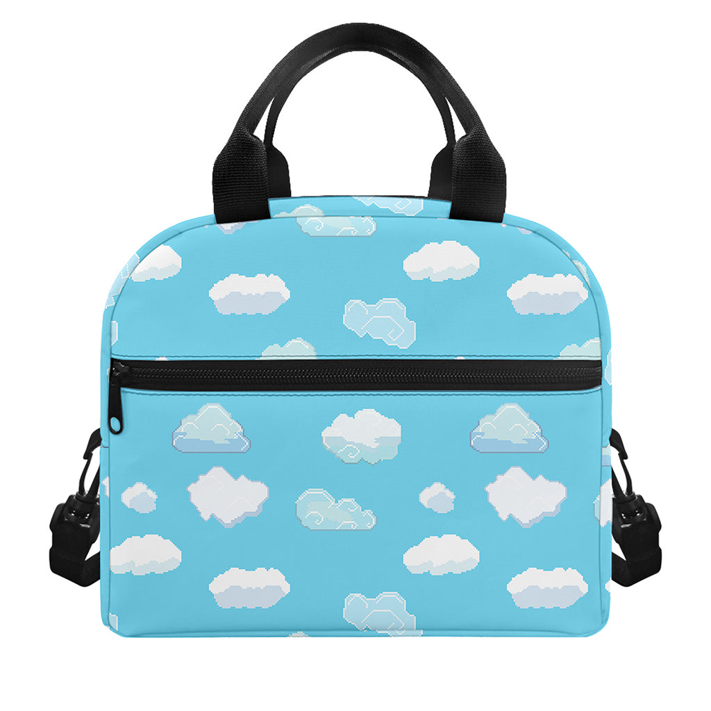 Pixel Cloud Pattern Print Insulated Lunch Bag