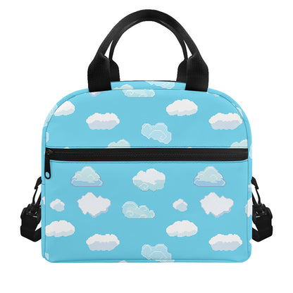 Pixel Cloud Pattern Print Insulated Lunch Bag