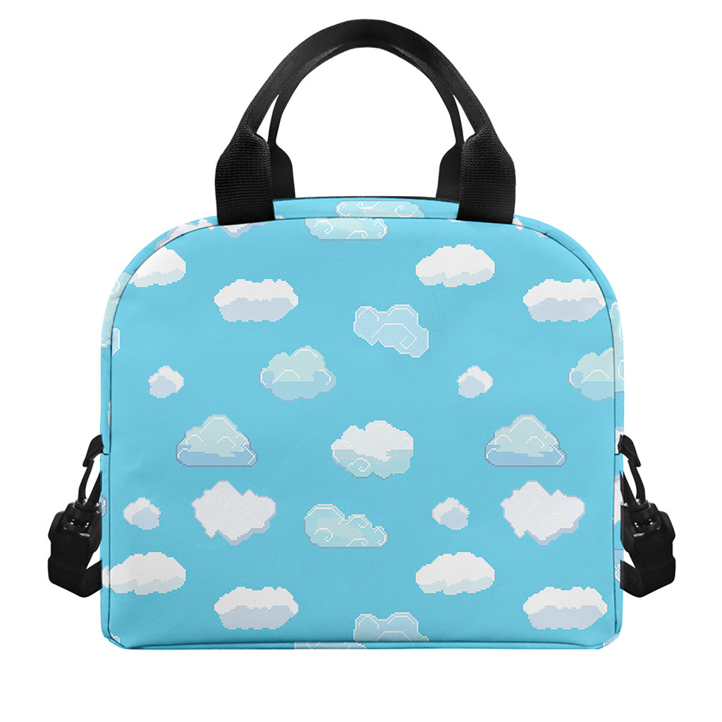 Pixel Cloud Pattern Print Insulated Lunch Bag