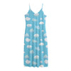 Pixel Cloud Pattern Print Jersey Midi Cami Dress