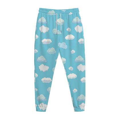 Pixel Cloud Pattern Print Jogger Pants