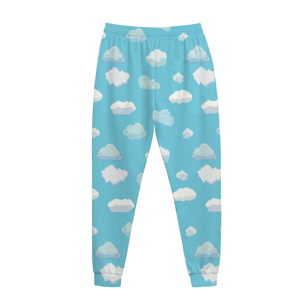 Pixel Cloud Pattern Print Jogger Pants