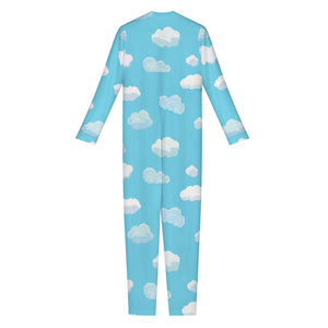 Pixel Cloud Pattern Print Jumpsuit