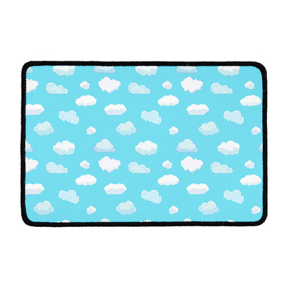 Pixel Cloud Pattern Print Kitchen Mat