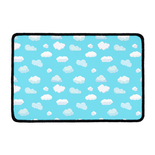 Pixel Cloud Pattern Print Kitchen Mat