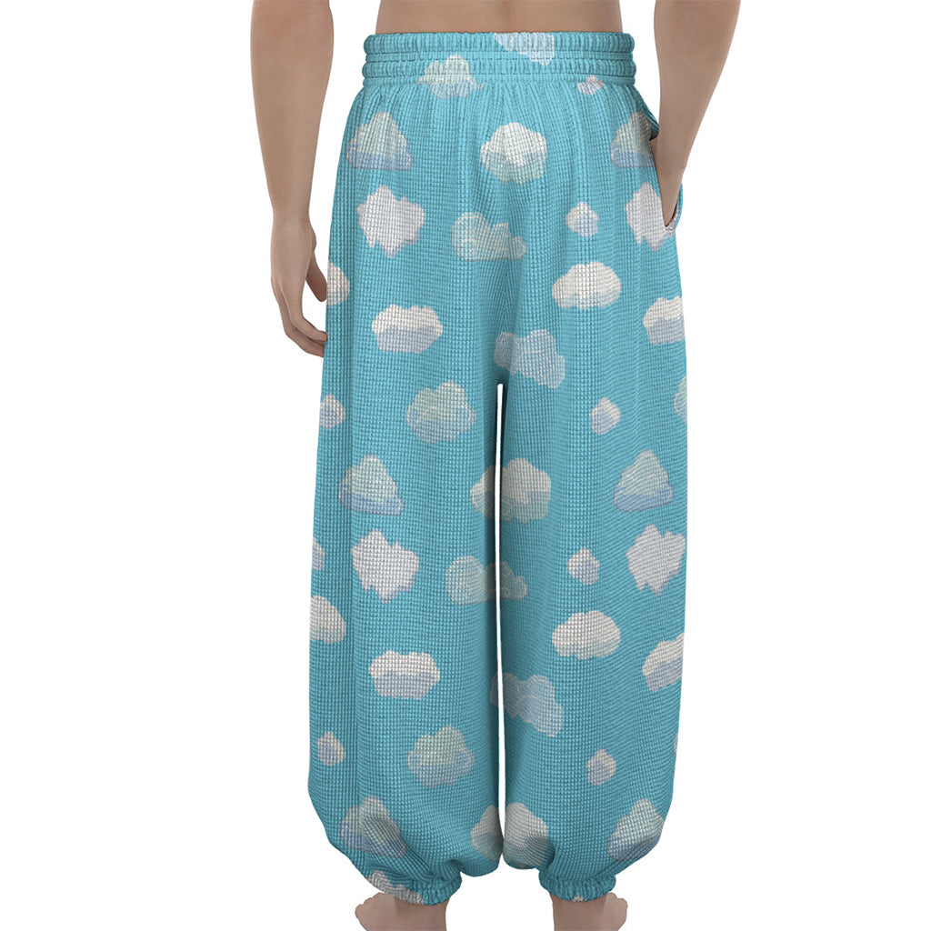 Pixel Cloud Pattern Print Lantern Pants