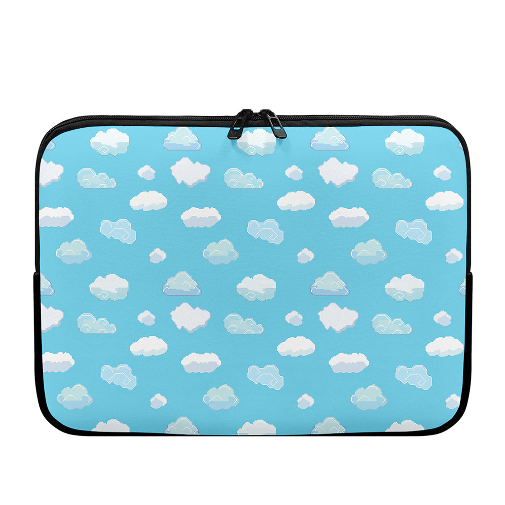 Pixel Cloud Pattern Print Laptop Sleeve