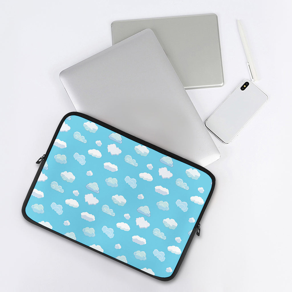 Pixel Cloud Pattern Print Laptop Sleeve