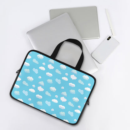 Pixel Cloud Pattern Print Laptop Sleeve With Handle