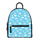 Pixel Cloud Pattern Print Leather Backpack