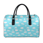 Pixel Cloud Pattern Print Leather Duffle Bag