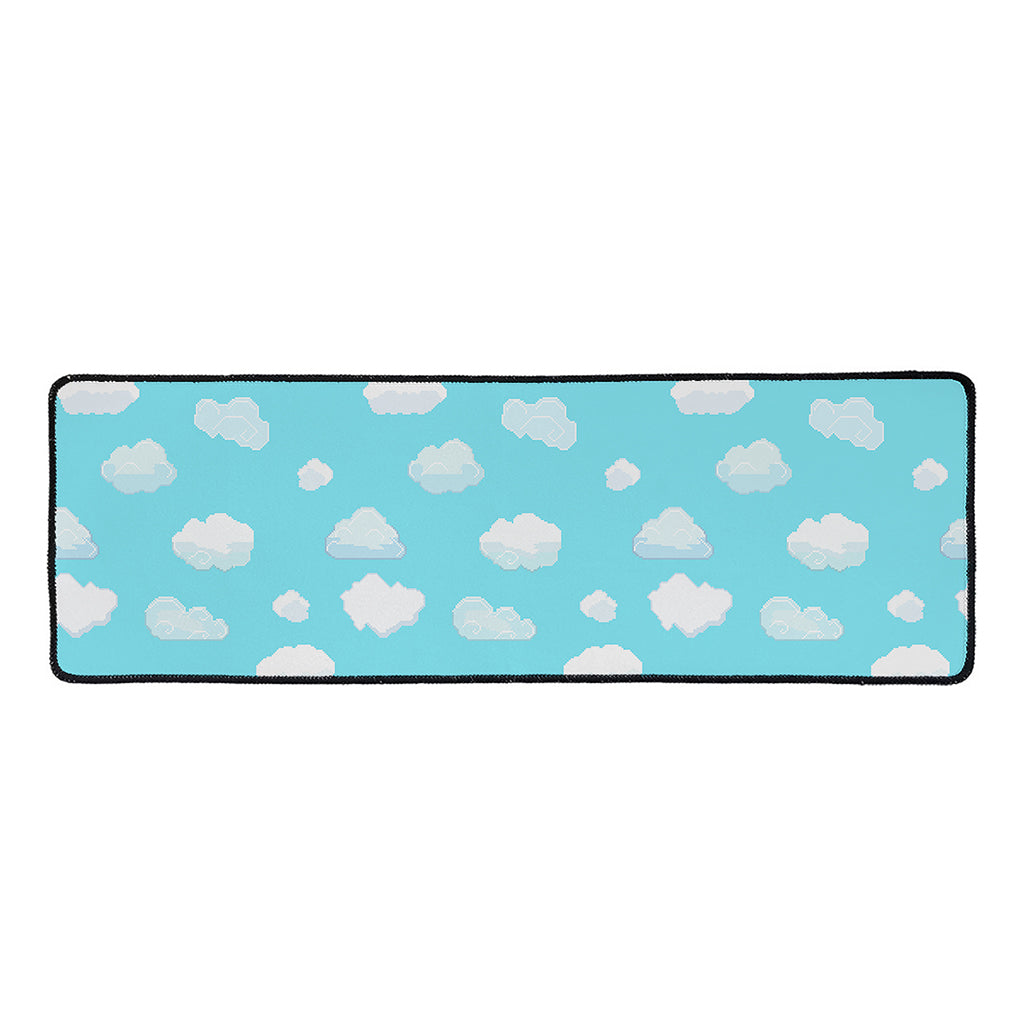 Pixel Cloud Pattern Print Long Kitchen Mat