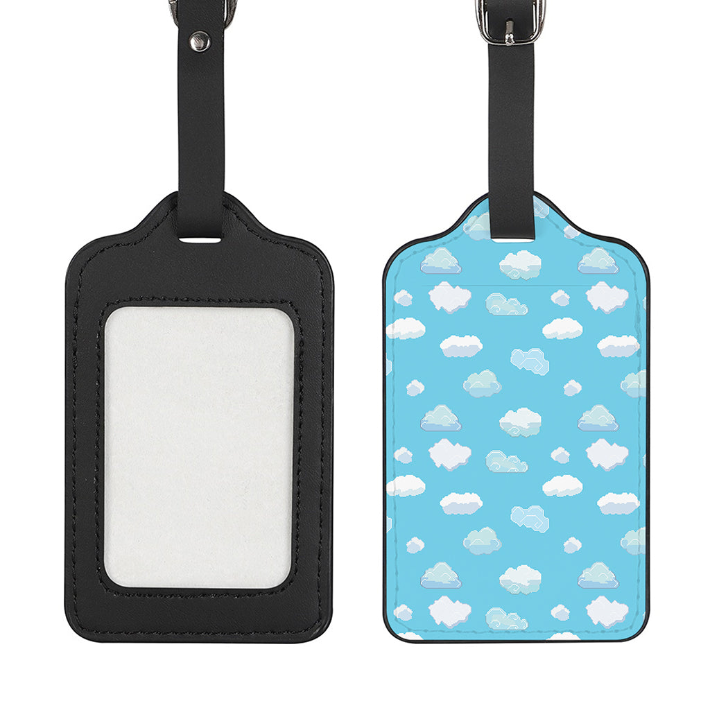 Pixel Cloud Pattern Print Luggage Tag