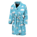 Pixel Cloud Pattern Print Men's Bathrobe