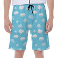 Pixel Cloud Pattern Print Men's Beach Shorts