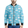 Pixel Cloud Pattern Print Men's Bomber Jacket