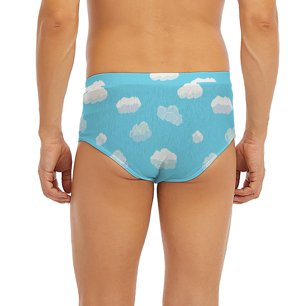 Pixel Cloud Pattern Print Men's Briefs