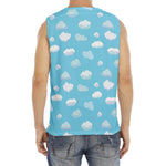 Pixel Cloud Pattern Print Men's Fitness Tank Top