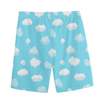 Pixel Cloud Pattern Print Men's Sports Shorts
