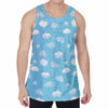 Pixel Cloud Pattern Print Men's Velvet Tank Top