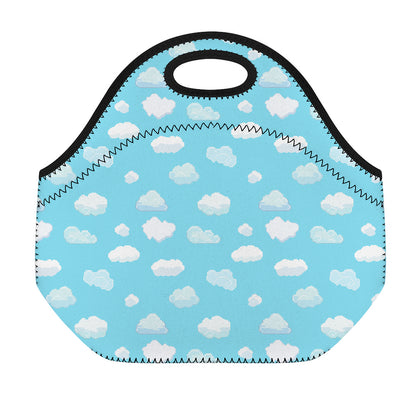 Pixel Cloud Pattern Print Neoprene Lunch Bag