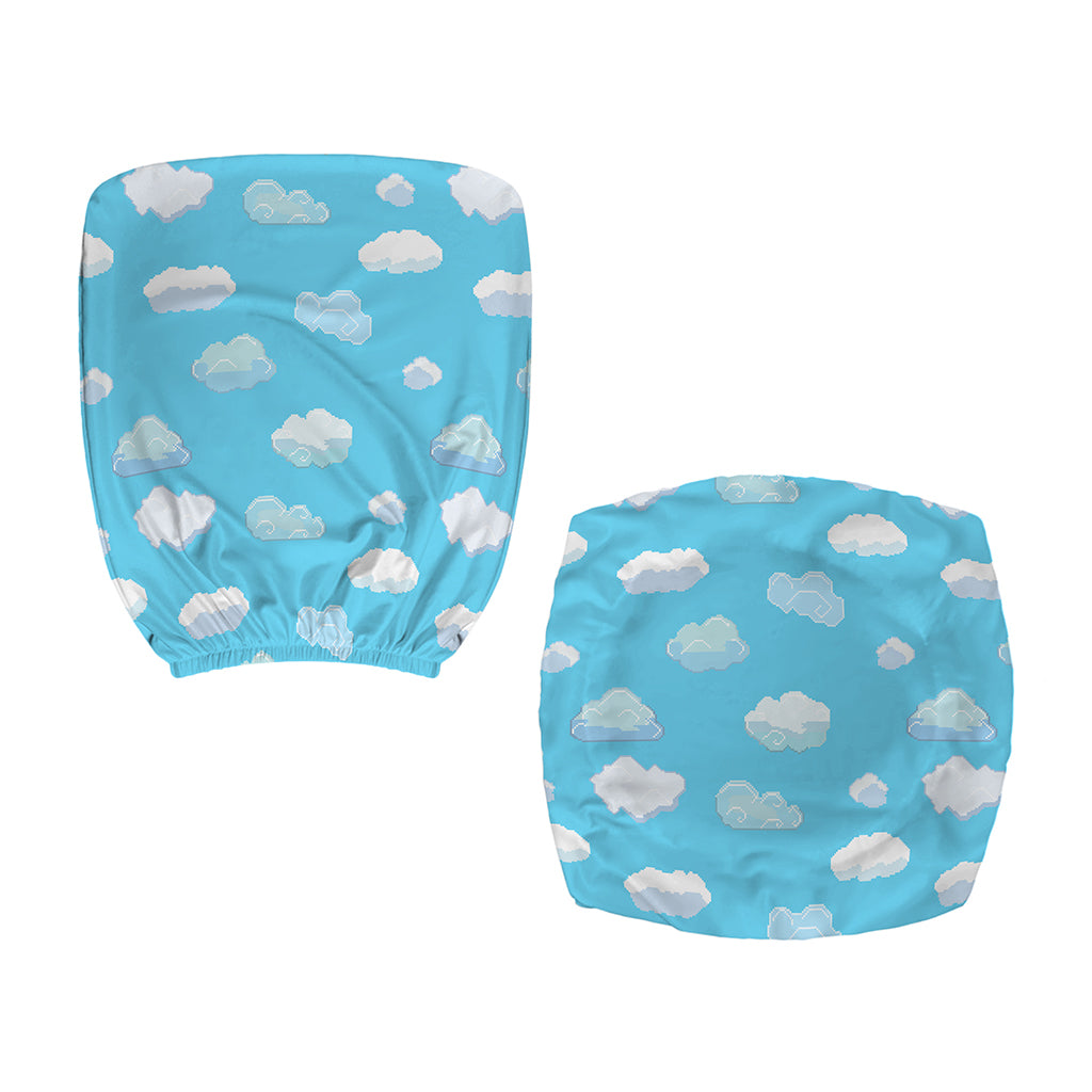 Pixel Cloud Pattern Print Office Chair Cover