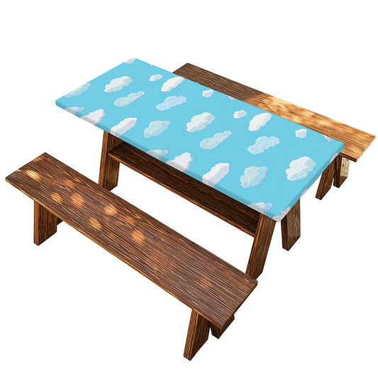 Pixel Cloud Pattern Print Picnic Table Cover