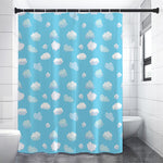 Pixel Cloud Pattern Print Premium Shower Curtain