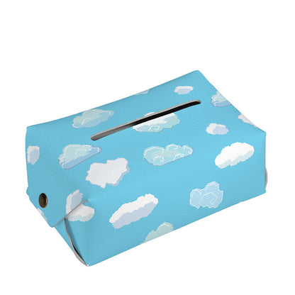 Pixel Cloud Pattern Print Rectangle Tissue Box Cover