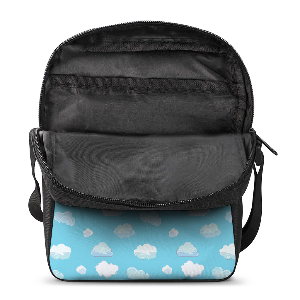 Pixel Cloud Pattern Print Rectangular Crossbody Bag