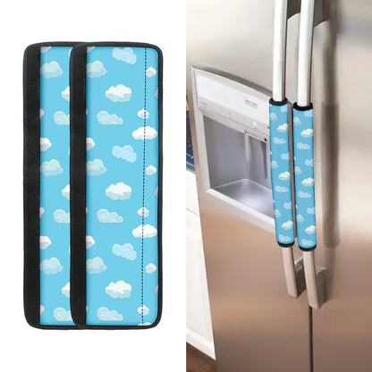 Pixel Cloud Pattern Print Refrigerator Handle Covers