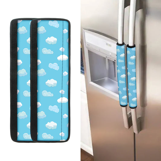 Pixel Cloud Pattern Print Refrigerator Handle Covers