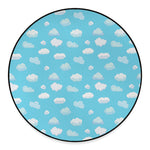 Pixel Cloud Pattern Print Round Floor Mat