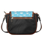 Pixel Cloud Pattern Print Saddle Bag