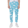 Pixel Cloud Pattern Print Scuba Joggers