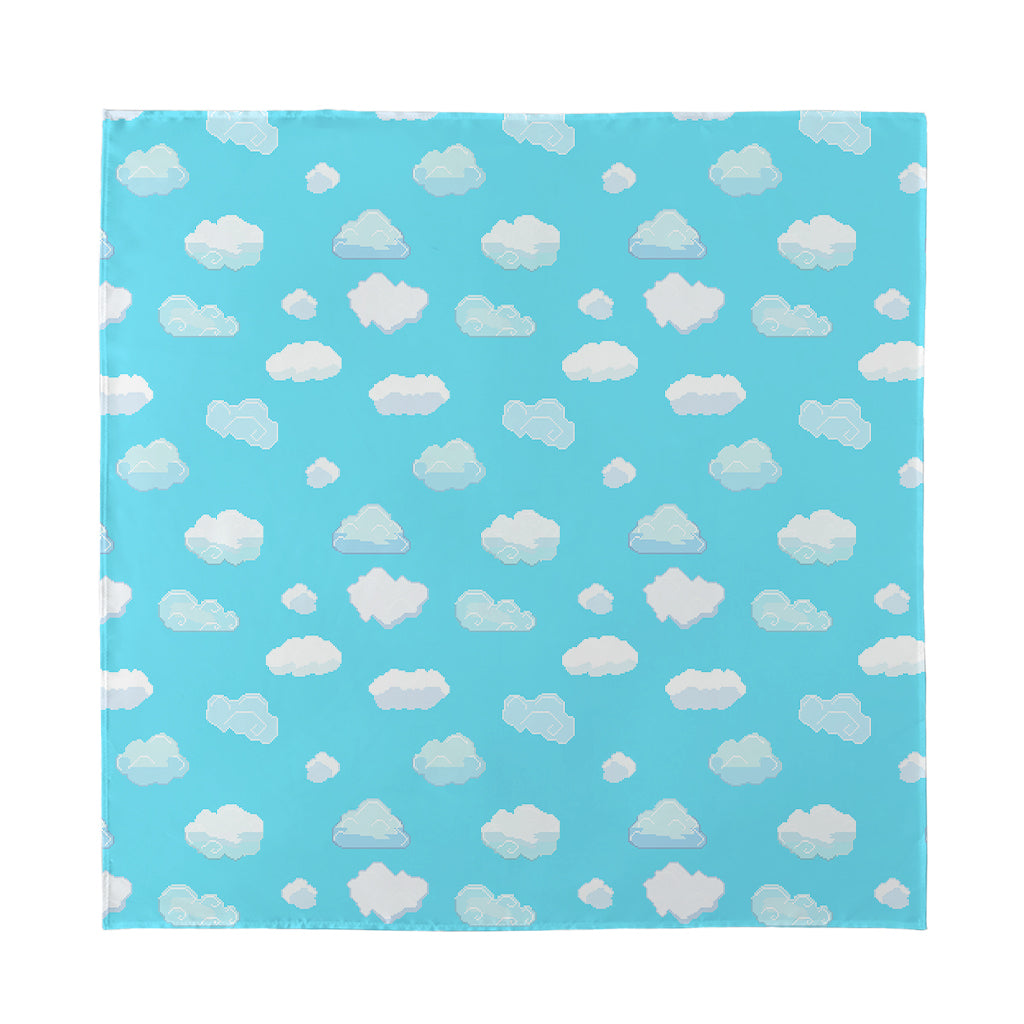 Pixel Cloud Pattern Print Silk Bandana