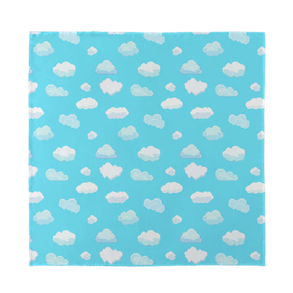 Pixel Cloud Pattern Print Silk Bandana